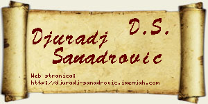 Đurađ Sanadrović vizit kartica